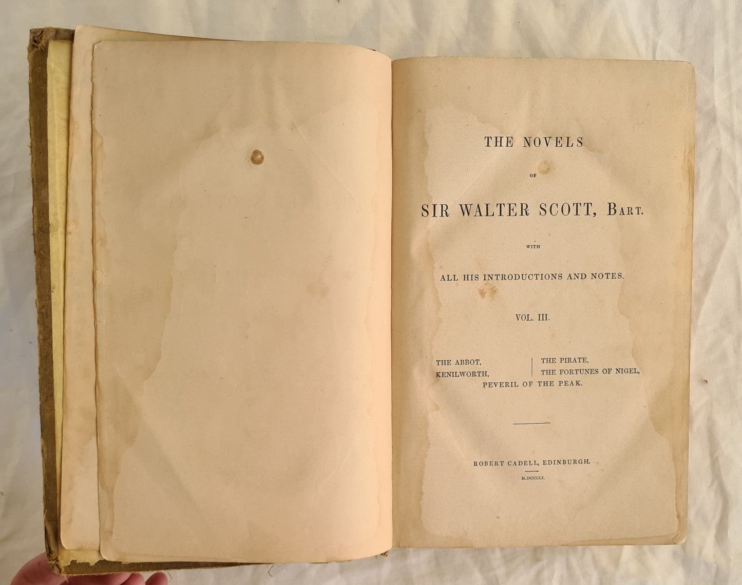 The Novels of Sir Walter Scott, Bart. Vol. I., Vol, II, Vol. III