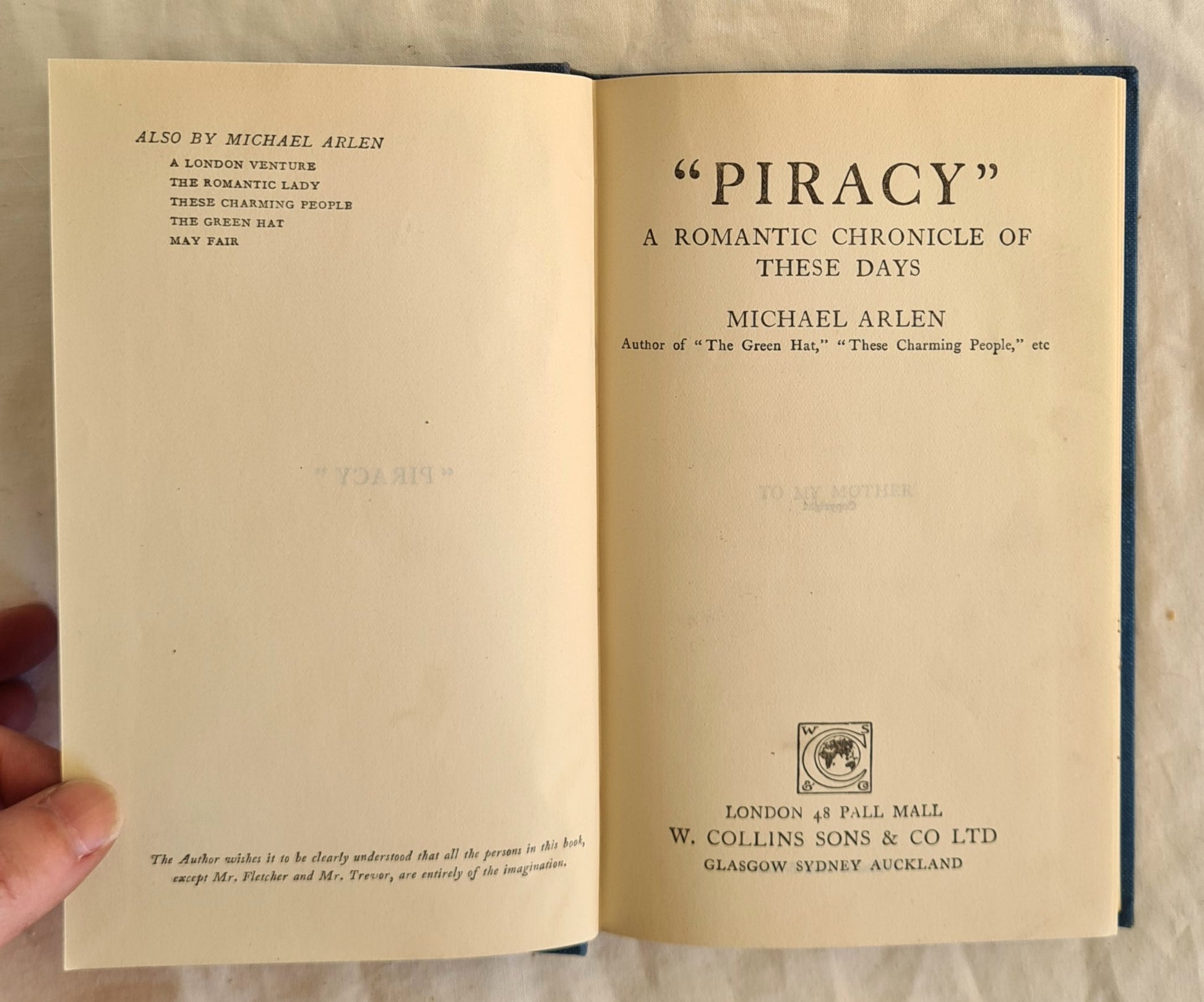 “Piracy”
A Romantic Chronicle of These Days
by Michael Arlen