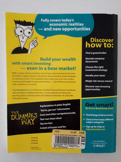 Stock Investing For Dummies by Paul Mladjenovic