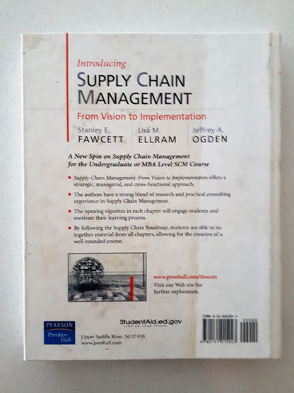 Supply Chain Management by Fawcett, Ellram and Ogden