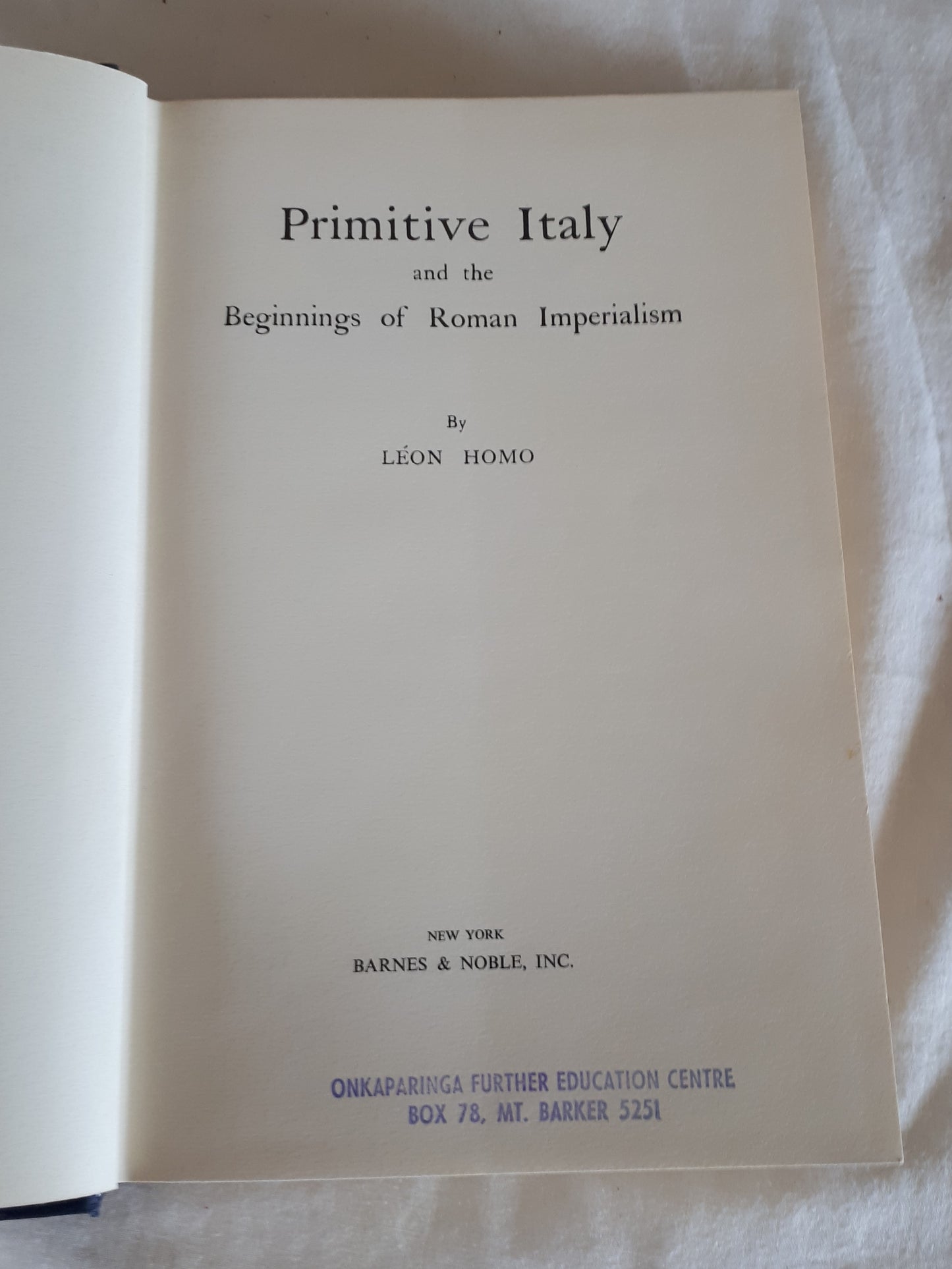 Primitive Italy by Leon Homo