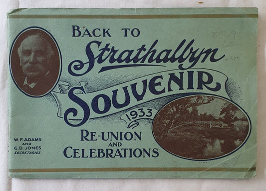 Back to Strathalbyn Souvenir 1933 by W. F. Adams and G. D. Jones