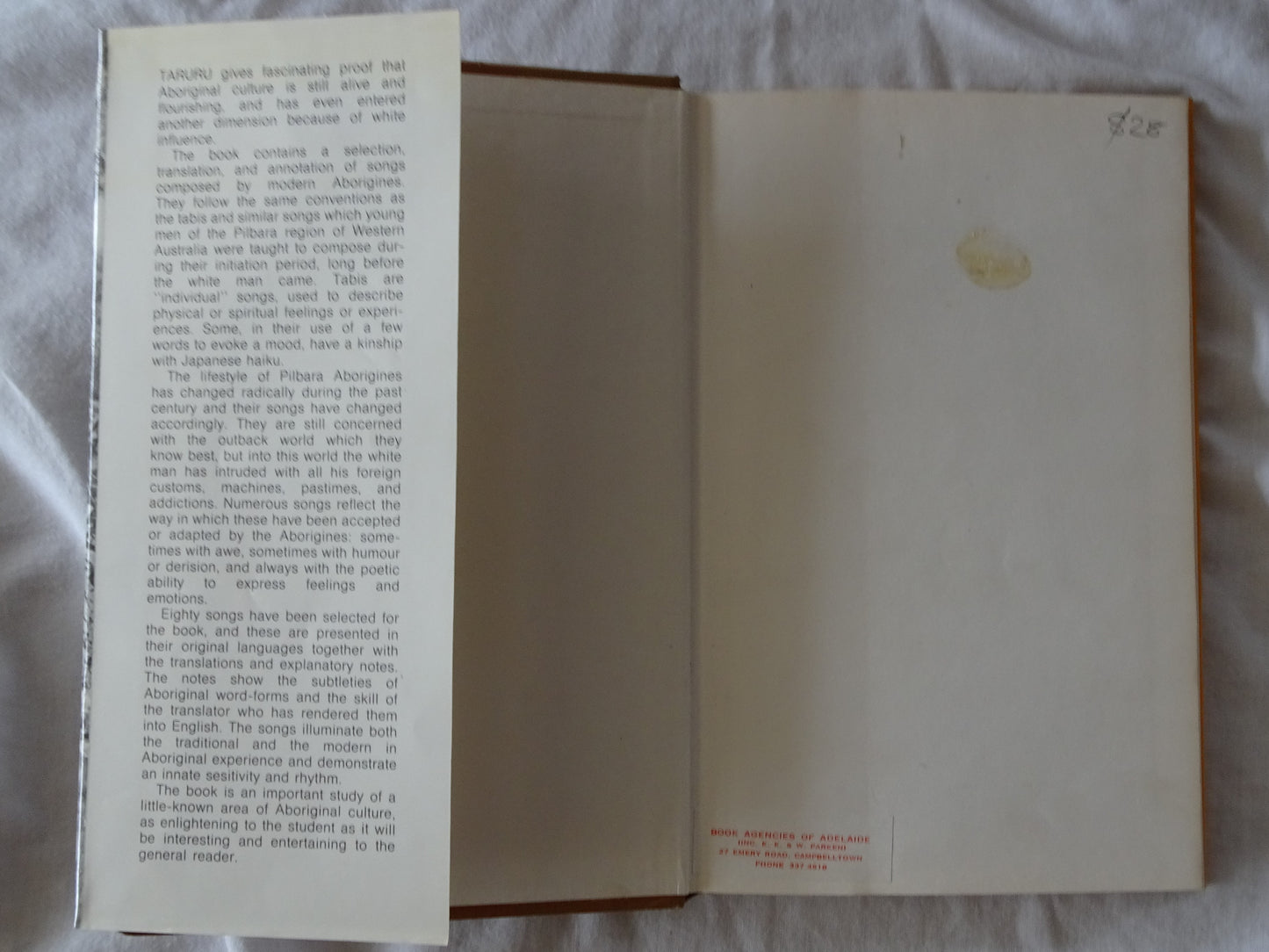 Taruru Aboriginal Song Poetry From The Pilbara by C. G. von Brandenstein and A.P. Thomas