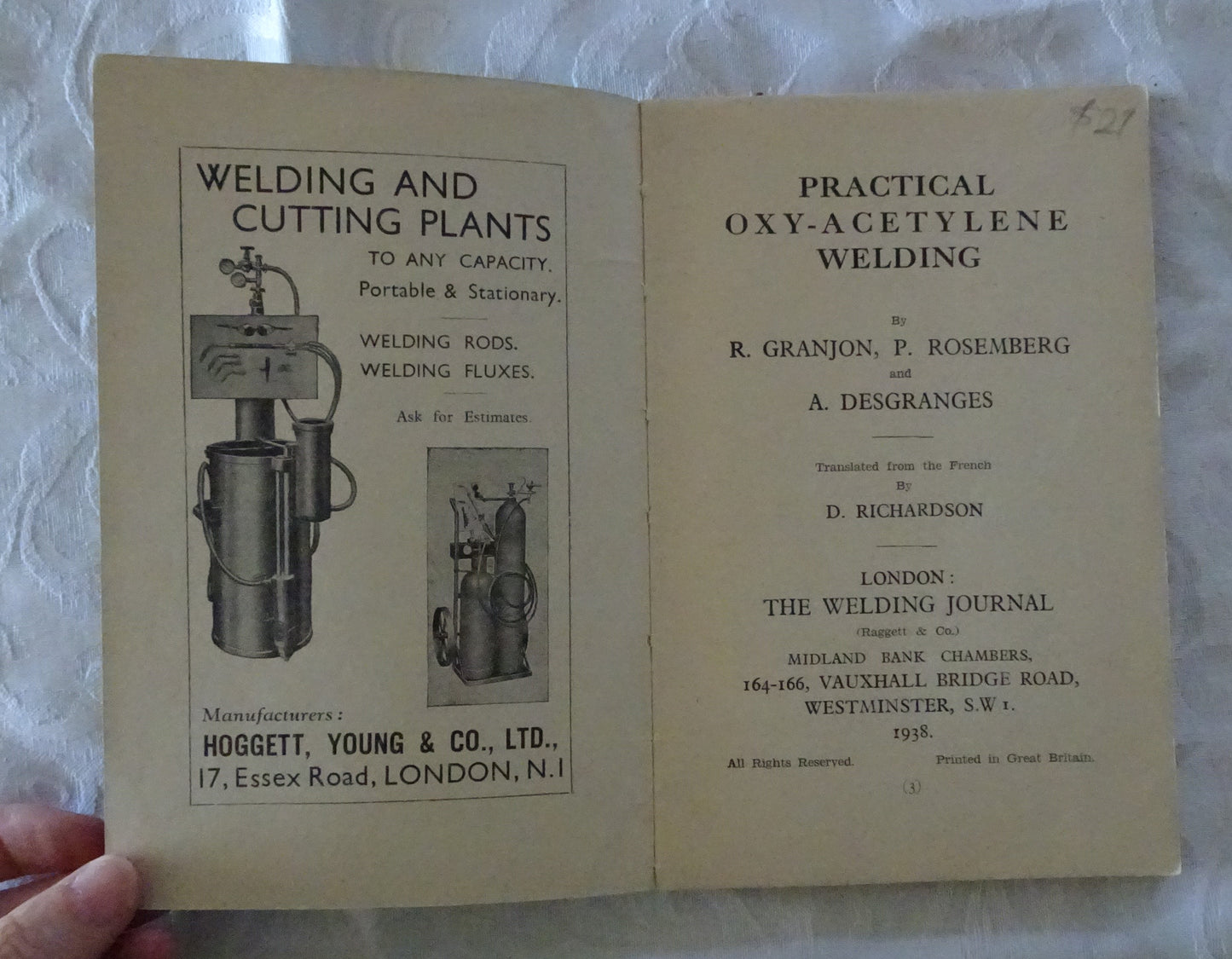 Practical Oxy-Acetylene Welding by R. Granjon, P. Rosemberg and A. Desgranges