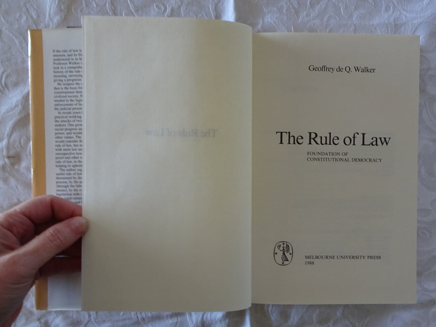 The Rule of Law by Geoffrey De Q. Walker